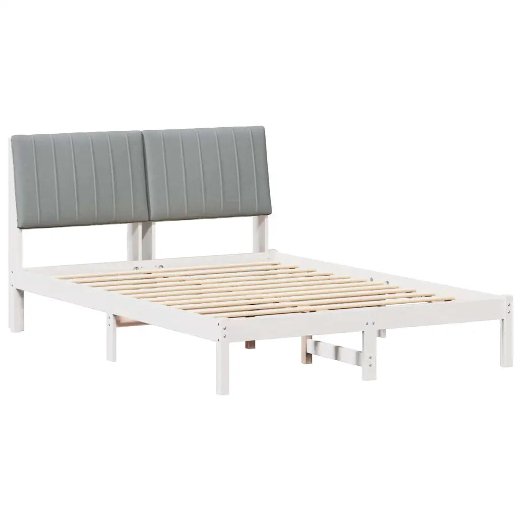 Struttura del letto Bianco 135 x 190 cm Pino massello 878903