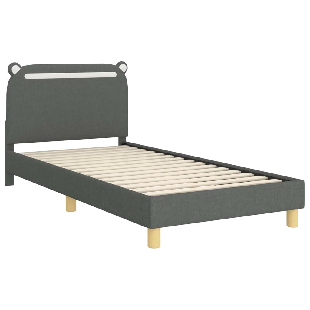 Struttura letto Bambini | Letto Infantile | Lettino con testata Grigio Scuro 90 x 190 cm