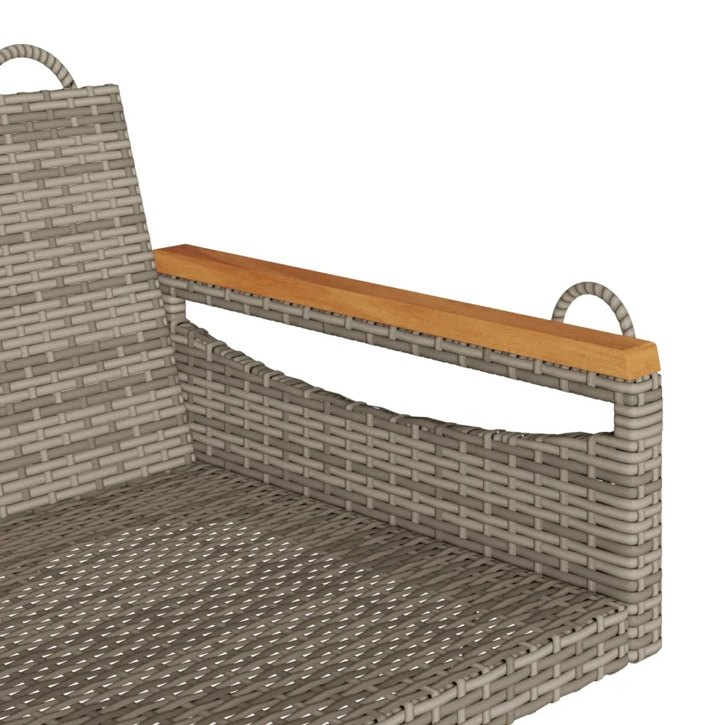 Panca da Giardino | Panchina Dondolo Grigia 109x62x40 cm in Polyrattan