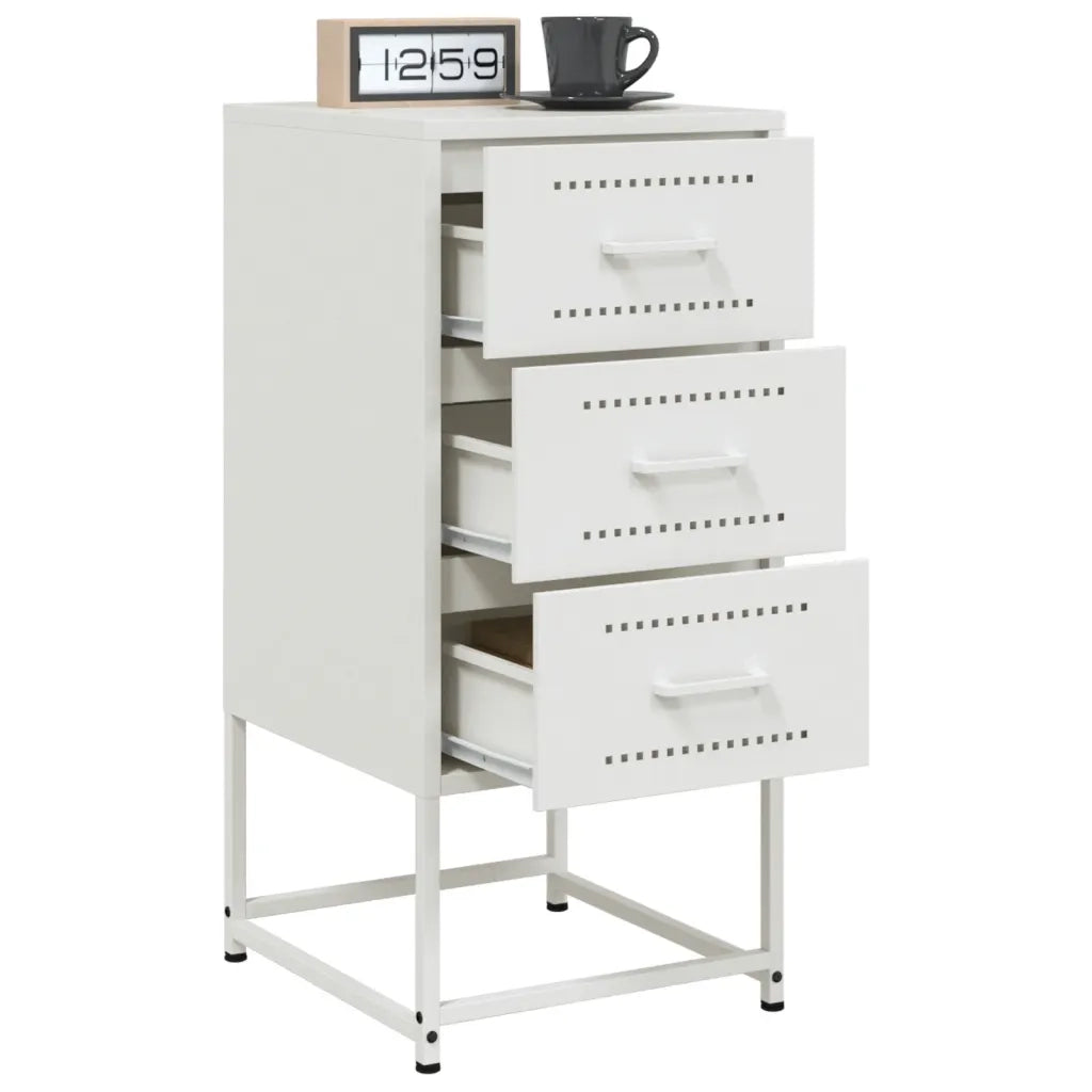 Comodino Bianco 36x39x78 cm in Acciaio 846588