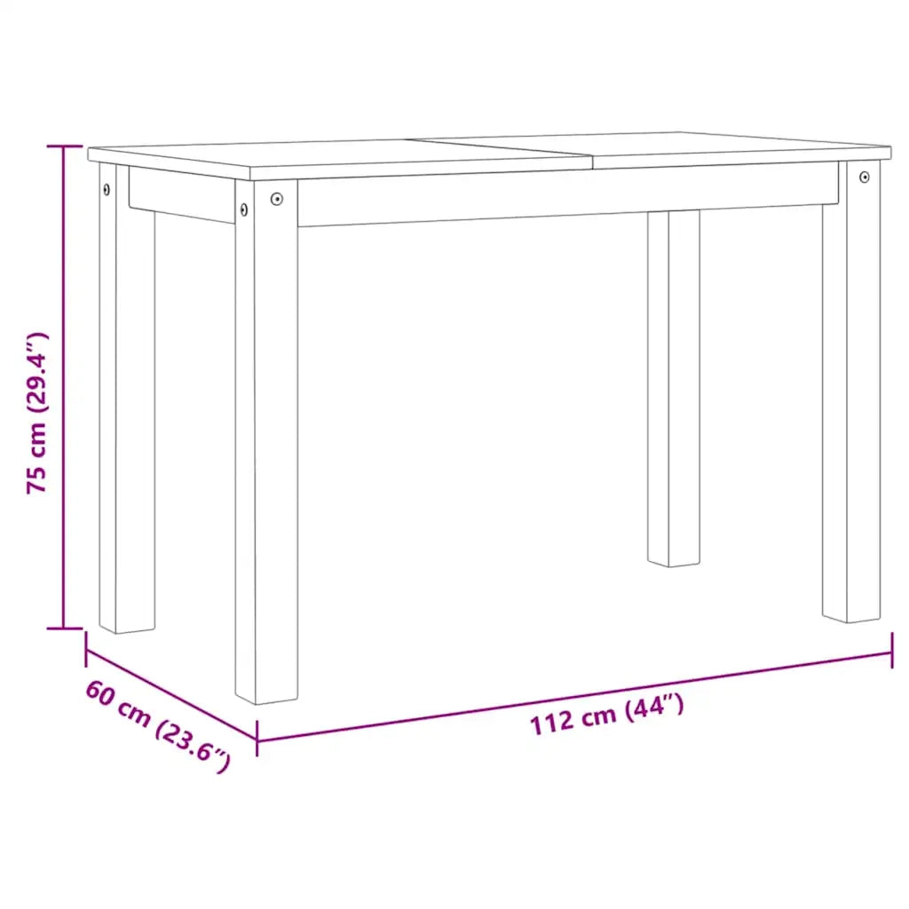 Tavolo da Pranzo Panama 117x60x75 cm Legno Massello Pino