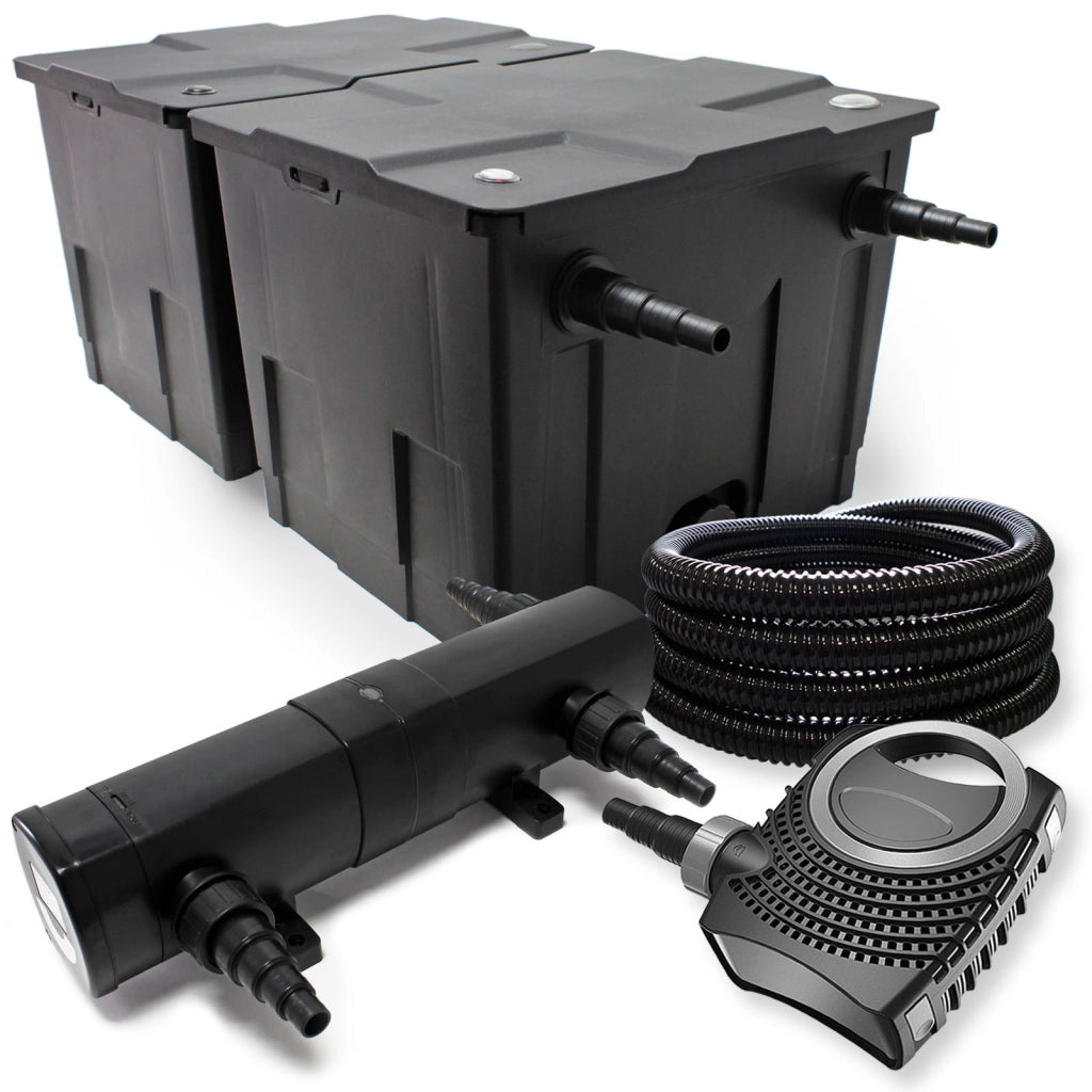 Set per laghetti fino a 60000l Filtro Chiarificatore UVC 36W Pompa 80W Tubo 25m