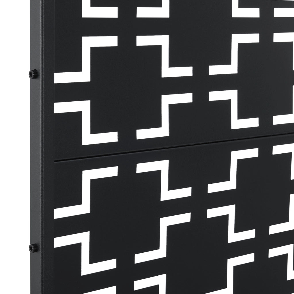Pannello Divisorio Basciano Struttura Traforata in Acciaio 180 x 120 cm Nero casa.pro