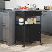 Carrello da Cucina Rovere Nero 56x43x89,5 cm Legno Ingegnerizzato