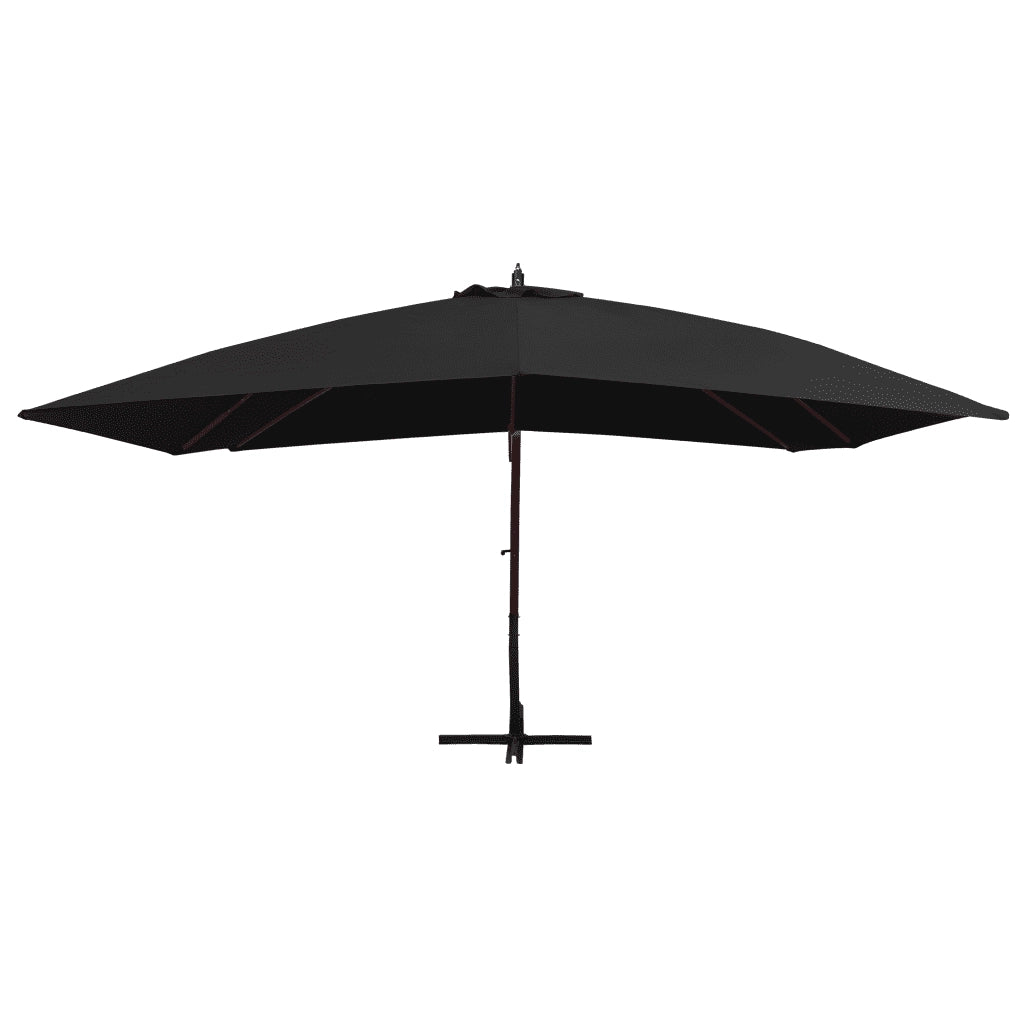 Ombrellone a Sbalzo con Palo in Legno 400x300 cm Nero cod mxl 25303