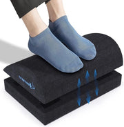 Sostegno per piedi regolabile per sotto il tavolo - Sostegno per piedi ergonomico con cinturino per altezza opzionale - Memory foam e fondo antiscivolo per uso in casa, ufficio e viaggi aereo
