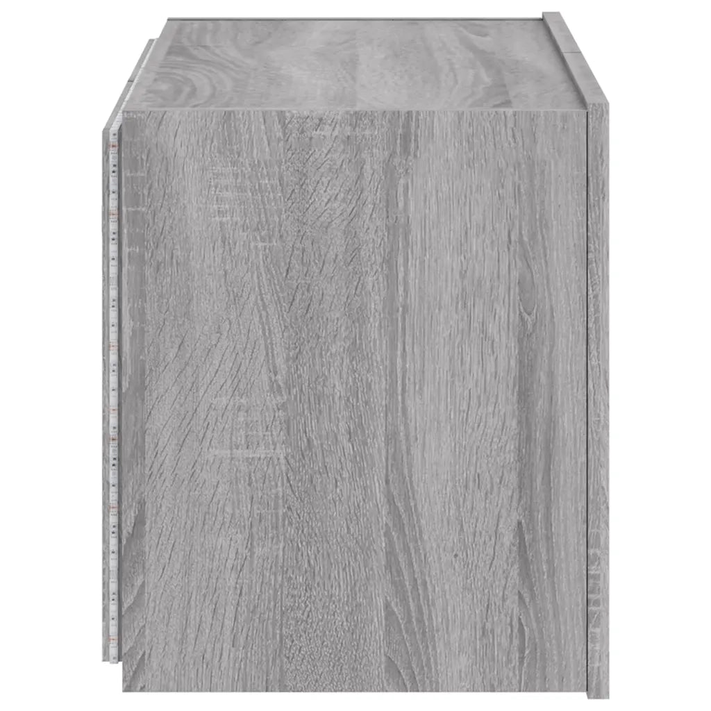 Mobile TV a Parete | Armadietto TV | Mobile Porta TV con Luci LED Grigio Sonoma 60x35x41 cm