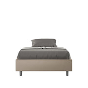 Letto Matrimoniale Francese Sommier 140x210 cm con Rete e Contenitore Azelia Tortora