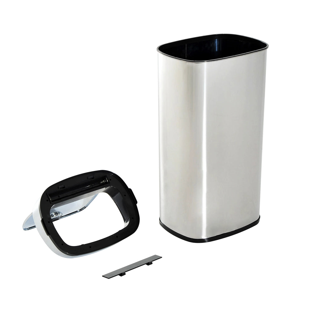 Cestino per Rifiuti 68L con Apertura Automatica e Manuale ¨C Zephmum ¨C 40,5x29,5x78 cm Argento