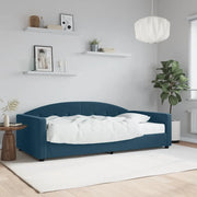 Divano Letto con Materasso Blu 100x200 cm in Velluto