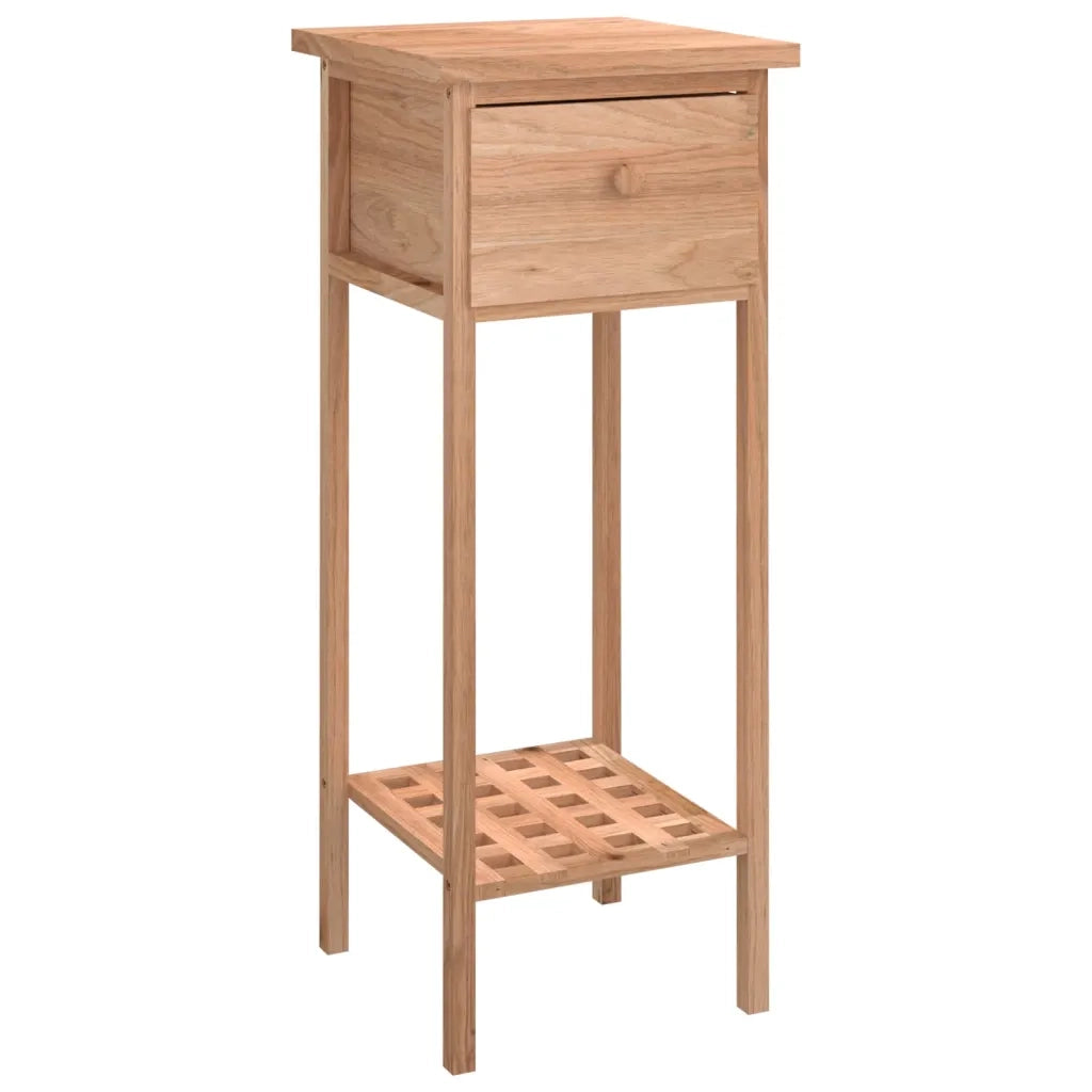 Tavolino con Cassetto 25x25x60 cm Legno Massello di Noce 350343