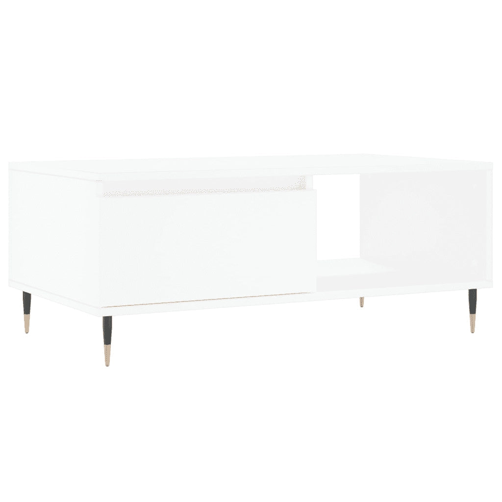 Tavolino da Salotto-Tavolino da soggiorno-Tavolo Bianco 90x50x36,5 cm in Legno Multistrato 568353