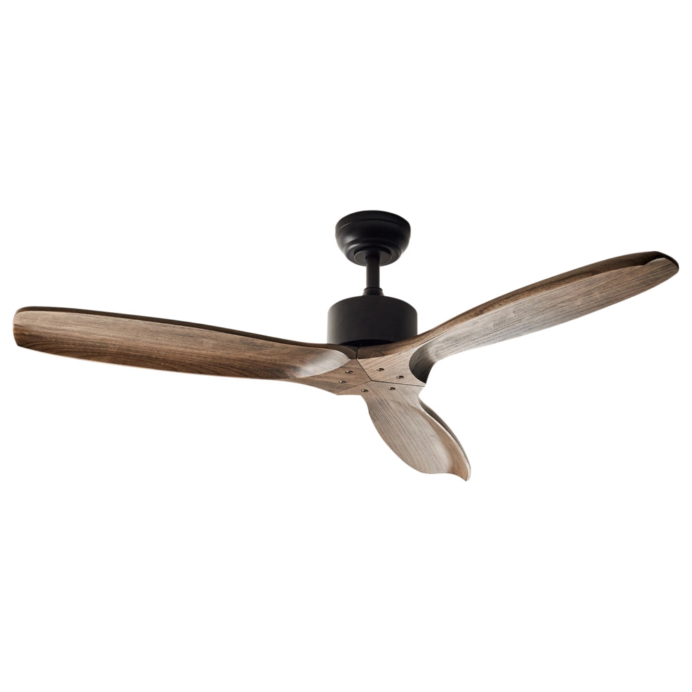 Ventilatore da soffitto in legno massiccio marrone Telecomando 5 opzioni di velocità Soggiorno rustico tradizionale Camera da letto