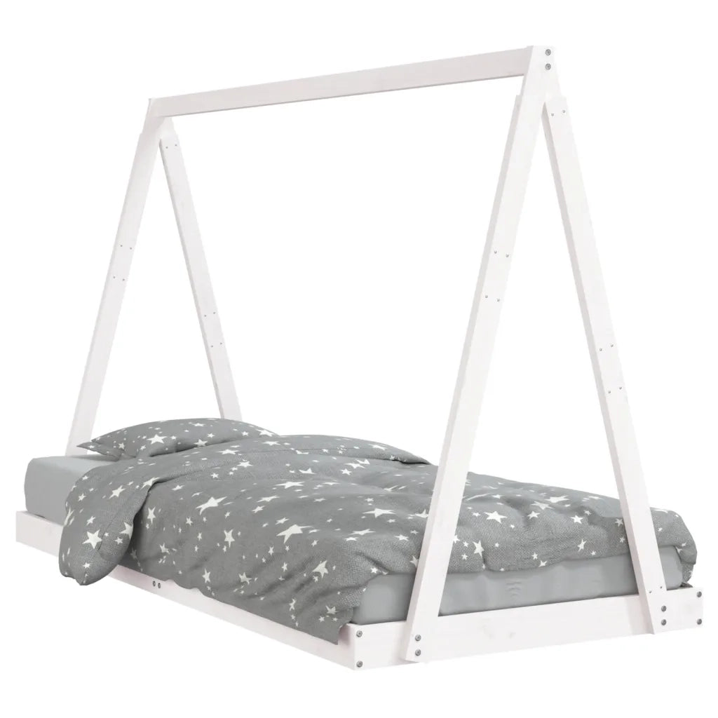 Giroletto per Bambini | Letto Infantile | Lettino Bianco 90x200cm in Legno Massello di Pino