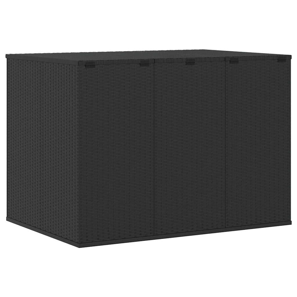 Contenitore da Giardino in Rattan PE 145x100x103 cm Nero 317229
