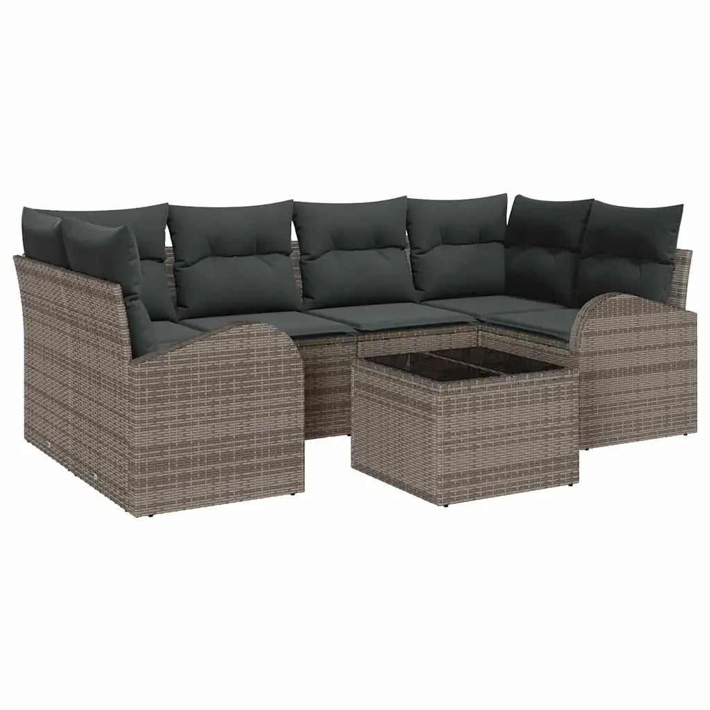 Set Divano da Giardino Grigio 55 x 55 x 37 cm polyrattan 3345939