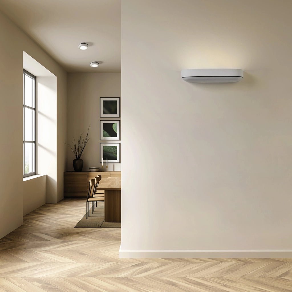 ELLADE Applique a parete 3 luci attacco GX53 in gesso bianco con rifinitura Bronzo