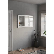Specchio d'ingresso design, 110x68 cm, collezione KEY, cornice bianca lucida laccata