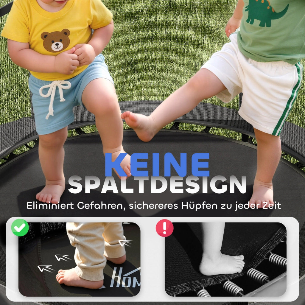 Trampolino per bambini ¨C zephmum ¨C ?140 cm, con rete di sicurezza, nero