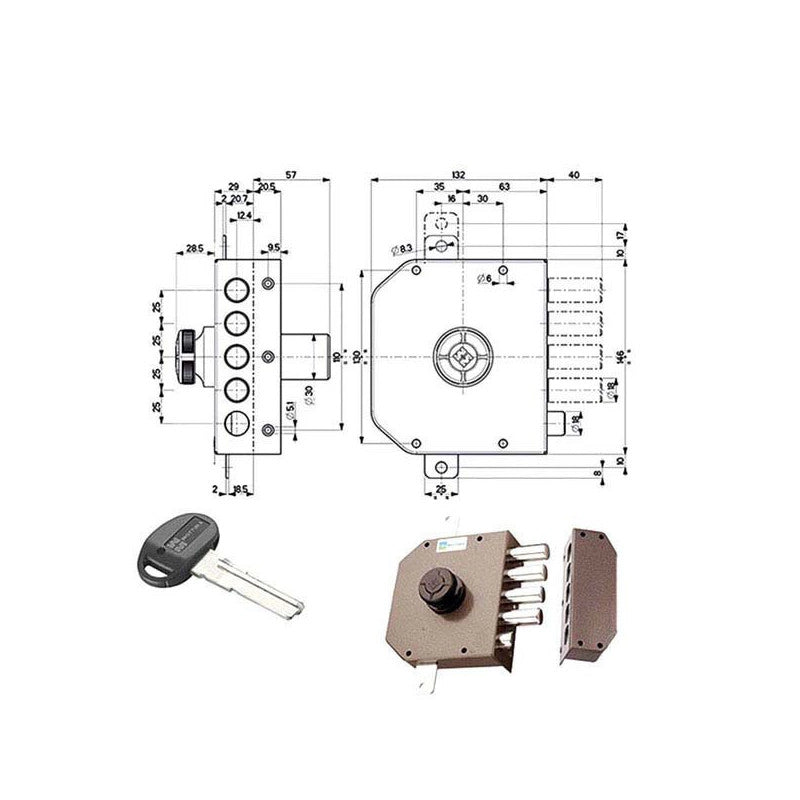 Serratura Sic.Triplice Sx Pompa 30631 Mottura
