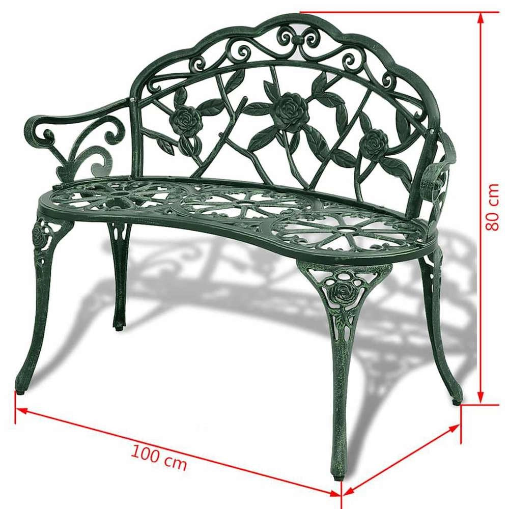 Garden Bench 100 Cm Cast Aluminum Green