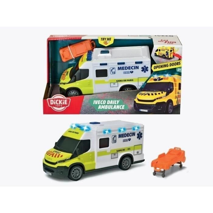 Ambulanza Samu - Dickie - IVECO Daily - Ruota libera - Effetti sonori e luminosi