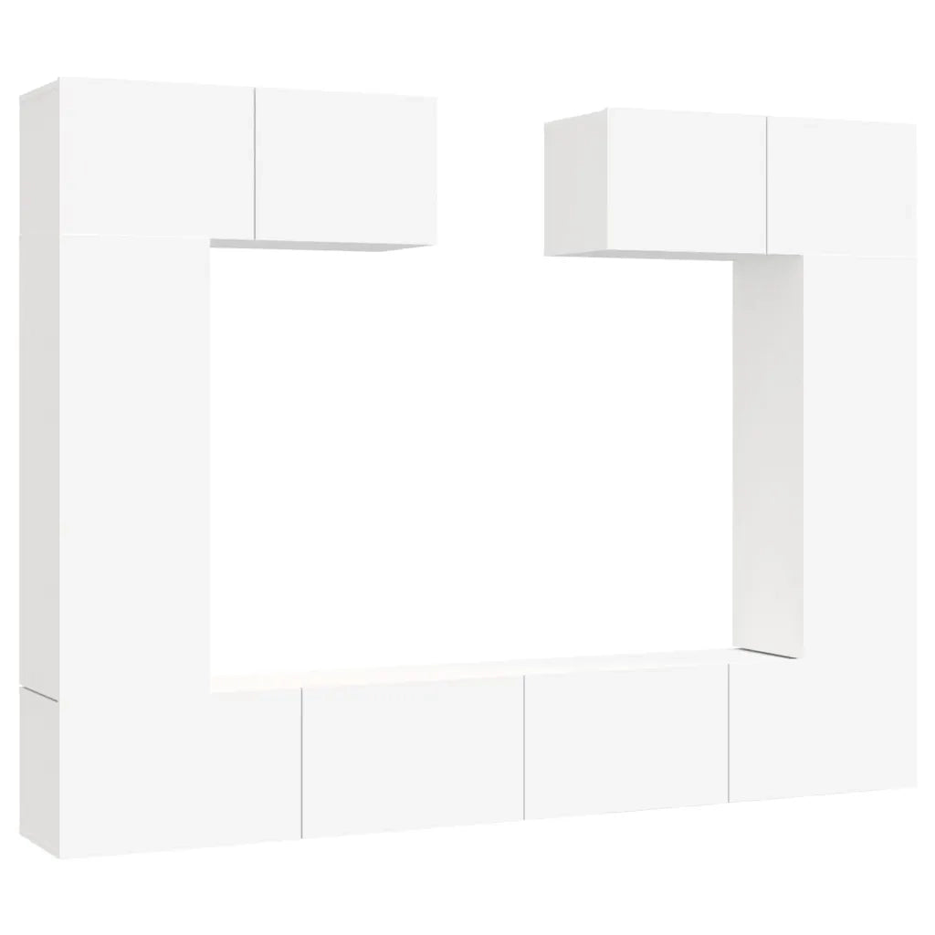 Set di Mobili Porta TV 6 pz Bianco in Legno Multistrato