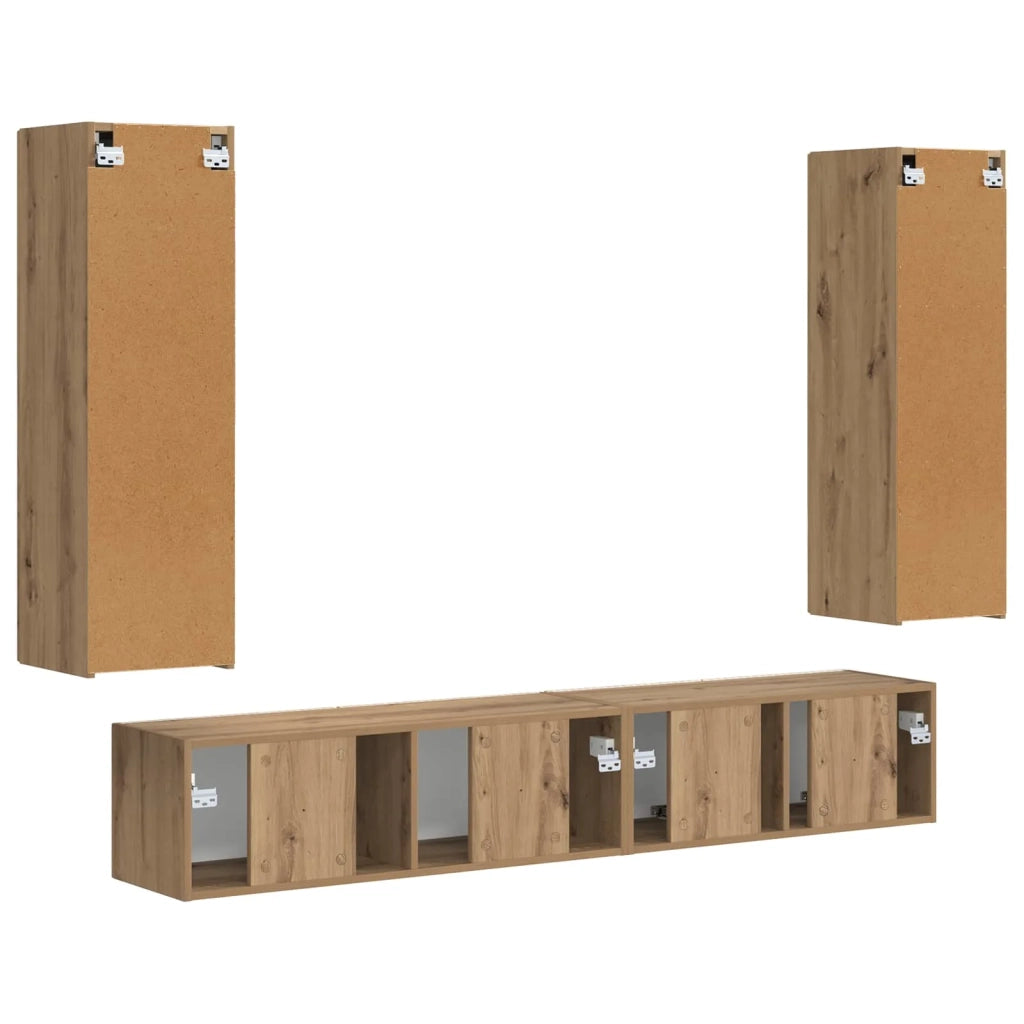 Set mobile TV 3 pcs Rovere artigianale Legno multistrato 3408987
