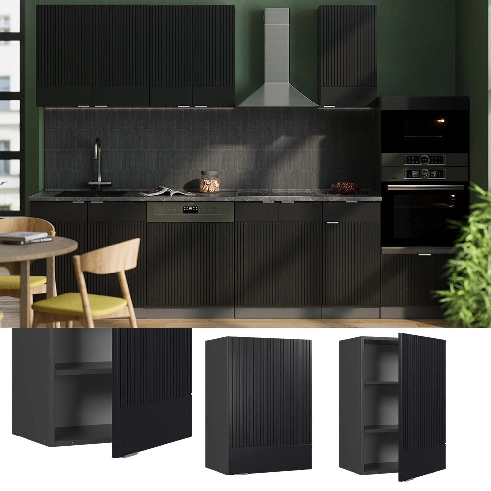 Pensile da cucina Fame-Line Nero rigato/Antracite 50 cm Vicco
