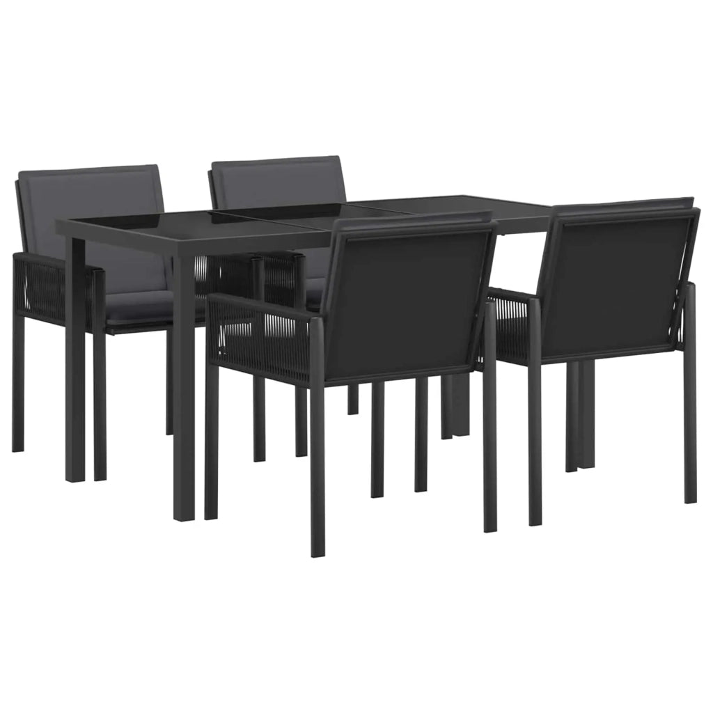 Set da Pranzo per Giardino 13 pz Nero polyrattan 3422837