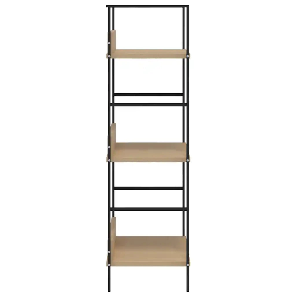 Scaffale Libri 3 Ripiani Rovere 60x27,6x90,5 Legno Multistrato 288219