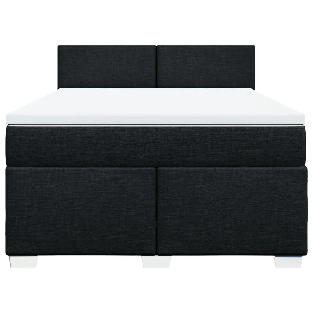 Giroletto a Molle con Materasso Nero 140x200 cm in Tessuto