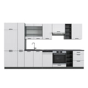 Cucina componibile Fame-Line Bianco rustico/Antracite 355 cm, PL Antracite Vicco