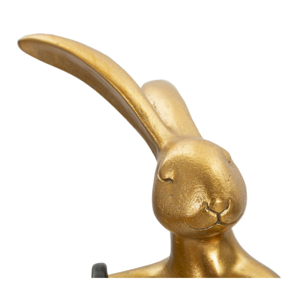 Lampada da Tavolo Coniglio 2, Oro, Poliresina, 26x16x47 cm