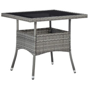 Set Mobili da Pranzo da Giardino 3 pz Grigio Polyrattan e Vetro 3058309