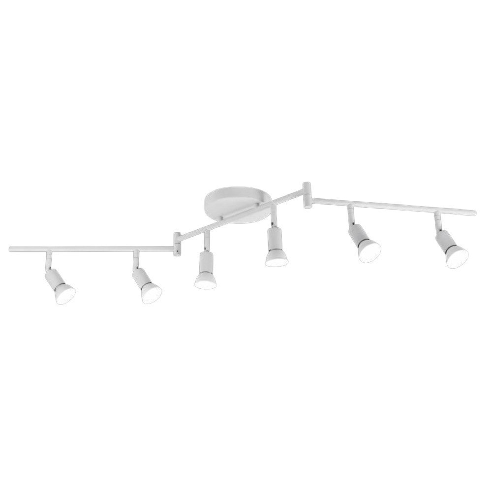 Plafoniera da soffitto orientabile 6 luci GU10 in metallo bianco design moderno per cucina soggiorno studio