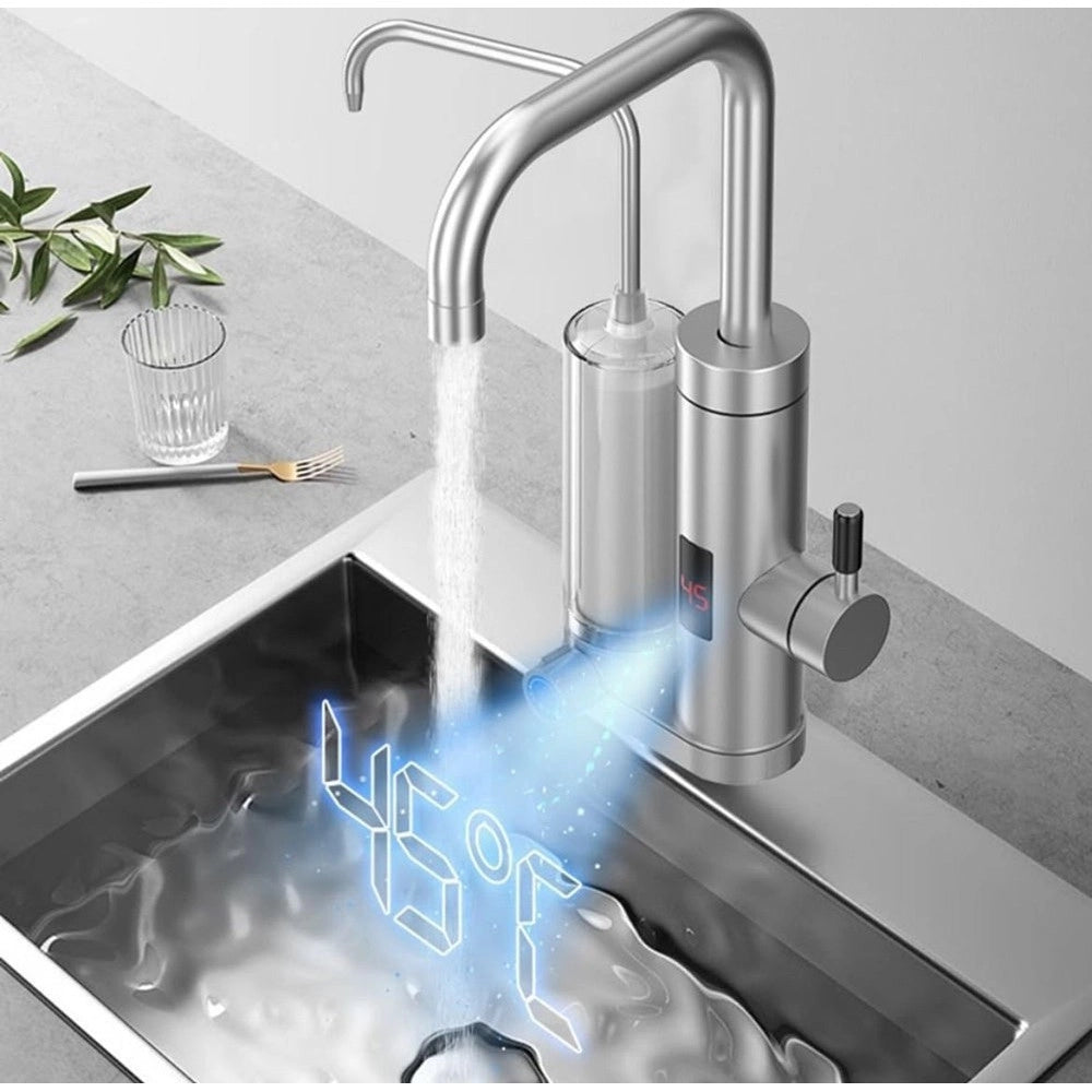 Trade Shop - Rubinetto Depuratore Elettrico Istantaneo Caldaia Acqua Calda Con Display 3000 W -