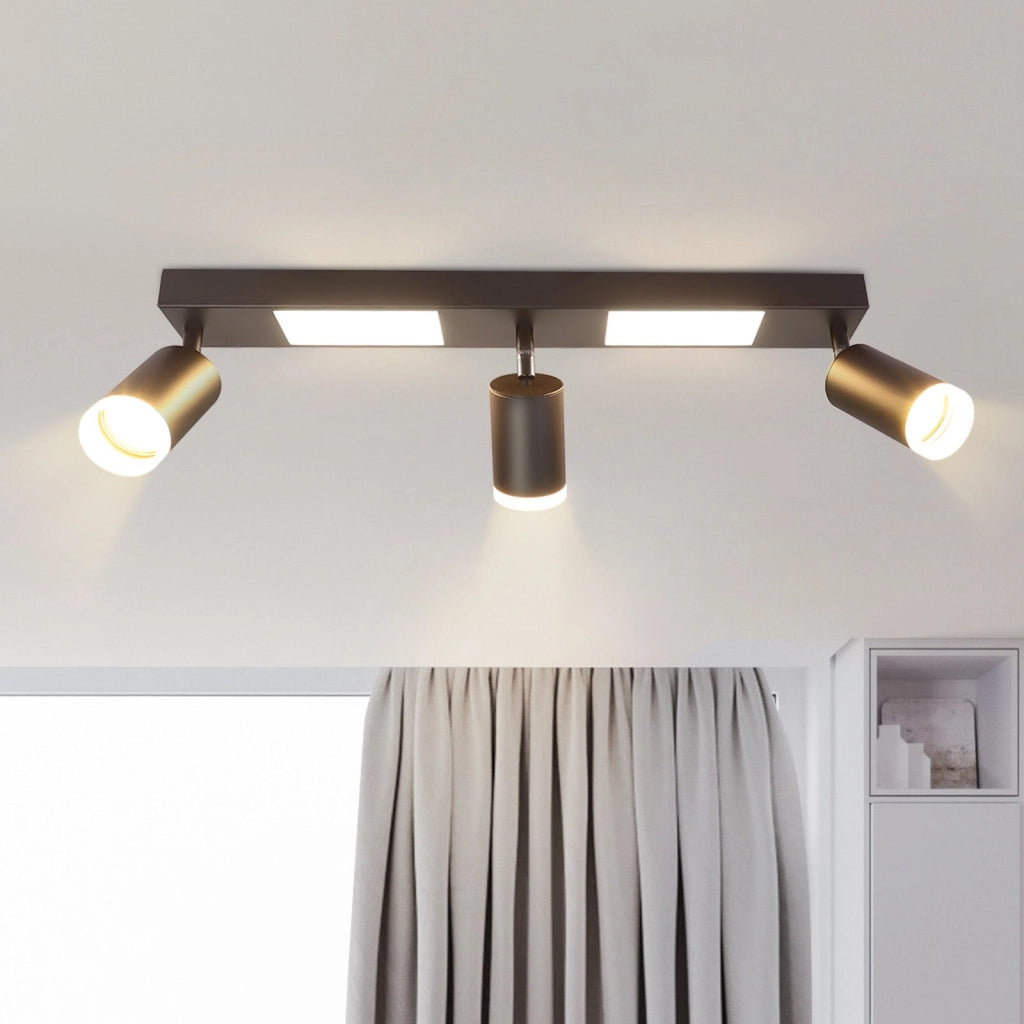 ZMH Faretto da soffitto neri 3 lampadine GU10 20W 3000K orientabili per camera letto cucina bianco caldo