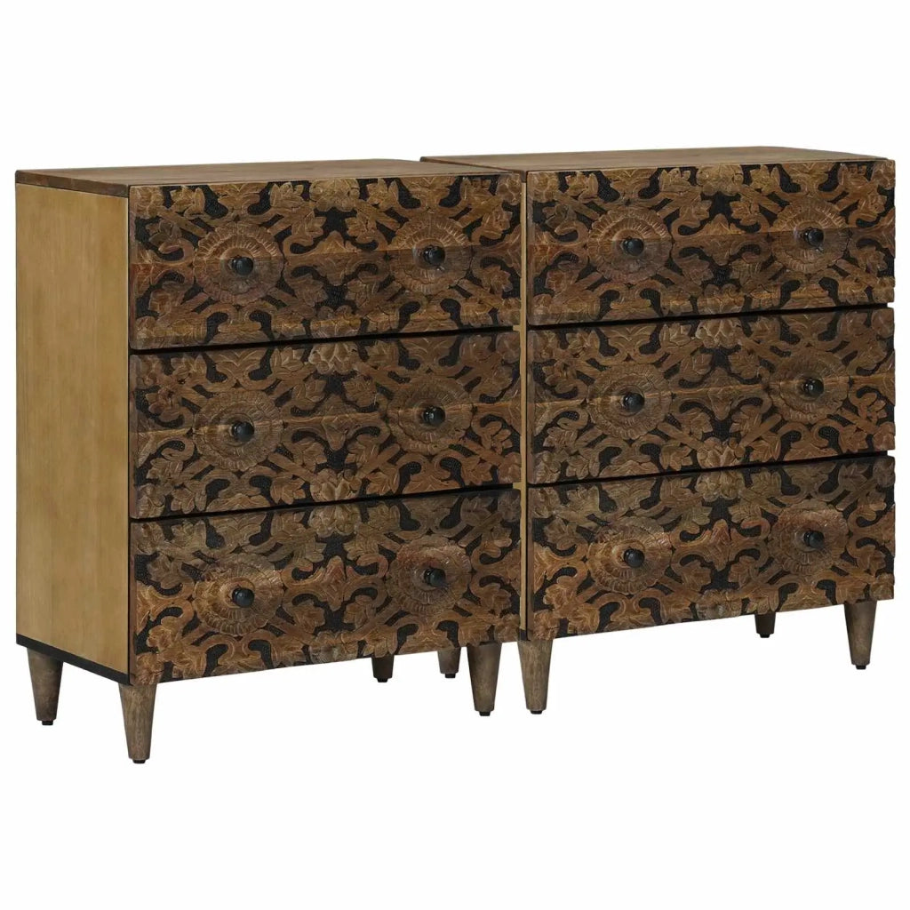 Credenza 2 pcs Marrone 60 x 33,5 x 75 cm 3310106