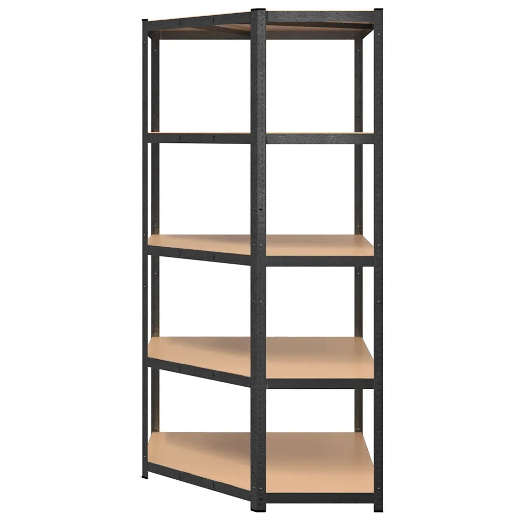 Scaffale Angolare Resistente 5 Ripiani Grigio Acciaio e Legno CFW2524600