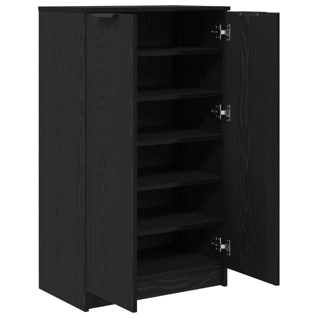 Mobile per scarpe  Nero Rovere 59x35x100 cm in legno ingegnerizzato