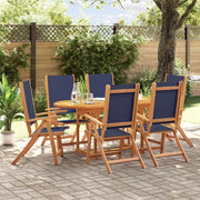 Set da pranzo da giardino 7 pezzi in legno massello di acacia e textilene, set tavolo e sedie da giardino, tavolo terrazza esterna e sedie, set terrazza, mobili da giardino esterno - 3279309