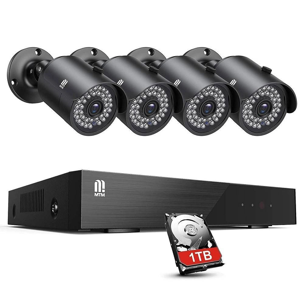 Trade Shop - Kit Videosorveglianza Sicurezza 8ch 5mp Dvr 8 Canali 4 Telecamera Esterno H.265 -