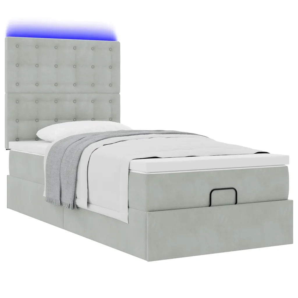 Struttura Letto Pouf con Materassi 80x200 cm in Velluto