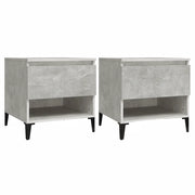 Tavolini 2 pz | Tavolo laterale Grigio Cemento 50x46x50 cm in Legno Multistrato
