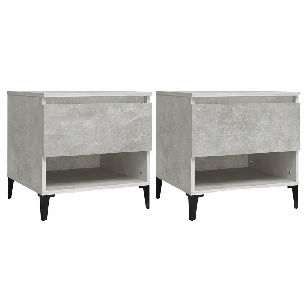 Tavolini 2 pz | Tavolo laterale Grigio Cemento 50x46x50 cm in Legno Multistrato