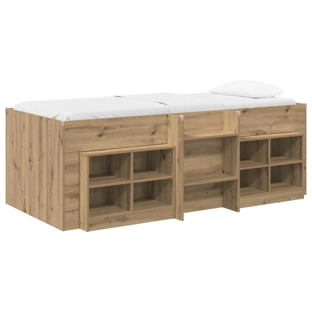 Struttura Letto Loft con Mobile 3 pz Rovere Artigianale 3423437