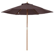 OMBRELLONE DA GIARDINOIN LEGNO E POLIESTERE 2.5 X 2.3 M MARRONE