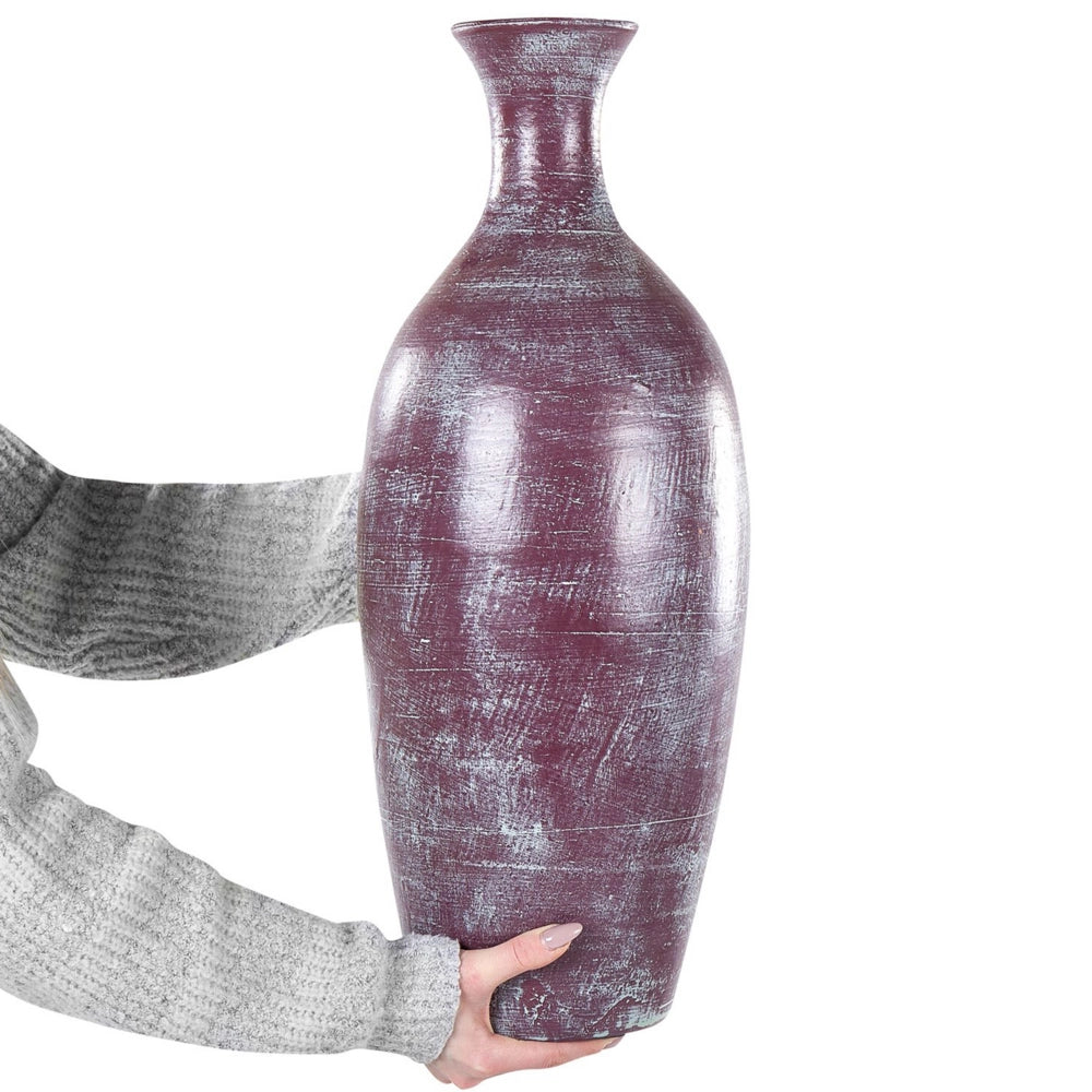Vaso da fiori in terracotta marrone 57 cm stile invecchiato soggiorno camera da letto