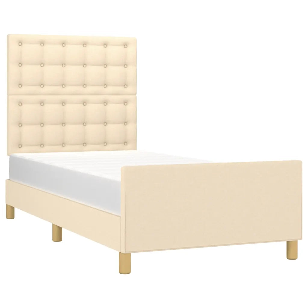 Giroletto senza Materasso-Struttura Letto Crema 100x200 cm in Tessuto 613122